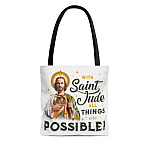 With Saint Jude All Things Are Possible All Over Print Tote Bag - Shoulder Bag