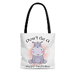 Don't Be A Hippo-Twatamus All Over Print Tote Bag - Cute Hippo Shoulder Bag - Reusable Grocery Shopping Bag