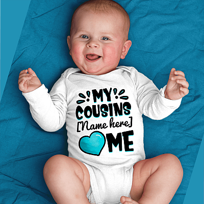 Alternative view of My Cousins Love Me Personalized Baby Onesie - Baby Infant Bodysuit