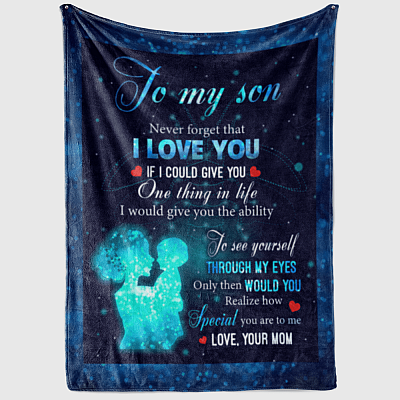 Alternative view of To My Son Never Forget That I Love You Fleece Blanket - Premium Sherpa Blanket - Woven Blanket