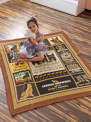 Alternative view of Money Can Buy A Lot Of Things But It Doesn't Wiggle Its Butt German Shepherd Fleece Blanket - Sherpa Blanket