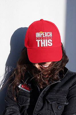 Alternative view of Impeach This Funny Donald Trump Twill Cap - High-Profile Snapback Hat - Trucker Hat - Knit Cap