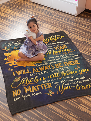 Alternative view of To My Daughter Of All The Things I'll Ever Do In My Life Fleece Blanket - Sherpa Blanket - Woven Blanket