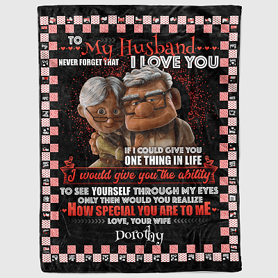 Alternative view of To My Husband Never Forget That I Love You Your Wife Personalized Name Fleece Blanket - Sherpa Blanket