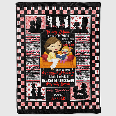 Alternative view of To My Mom Do You Remember How I Used to Say Personalized Fleece Blanket - Premium Sherpa Blanket