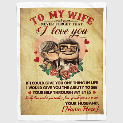 Alternative view of To My Wife Never Forget That I Love You Personalized Blanket
