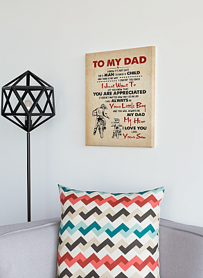 Alternative view of To My Dad I Know It's Not Easy For A Man To Raise A Child From Son Framed Canvas Prints - Unframed Poster