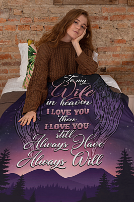 Alternative view of To My Wife In Heaven I Love You Then I Love You Still Fleece Throw Blanket - Sherpa Blanket