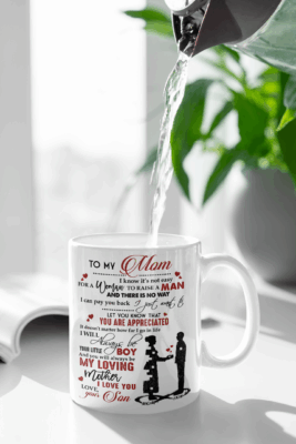 Alternative view of To My Mom I Know It's Not Easy For A Woman To Raise A Man Coffee Mug - Travel Mug - Water Bottle