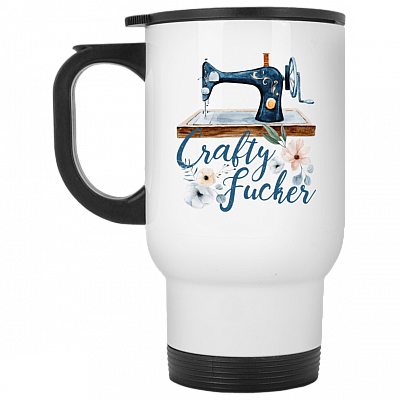 14 oz. White Travel Mug