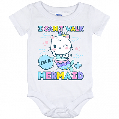 I Can't Walk I'm A Mer-maid Baby Onesie - Funny Lovely Baby Infant Bodysuit