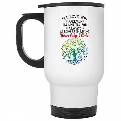 14 oz. White Travel Mug