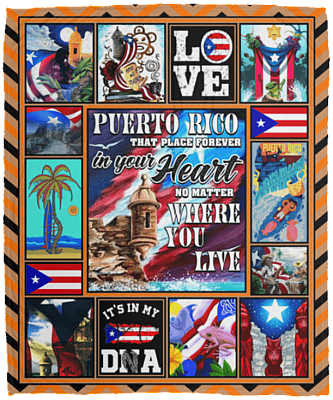 Puerto Rico Roots That Place In Your Heart No Matter Where You Live Fleece Blanket - Sherpa Blanket