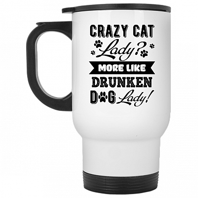 14 oz. White Travel Mug