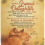 To My Granddaughter Never Forget That I Love You More Than You Ever Know Fleece Blanket -Sherpa Blanket