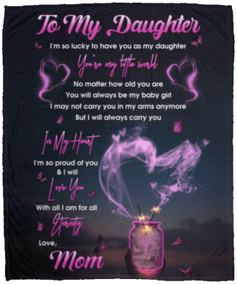 To My Daughter I'm So Lucky to Have You as My Daughter Fleece Blanket - Premium Sherpa Blanket - Woven Blanket