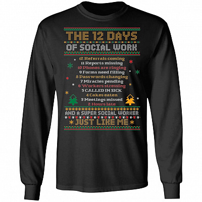 The 12 Days of Social-Work Hoodie - Sweatshirt - Long Sleeve Shirt