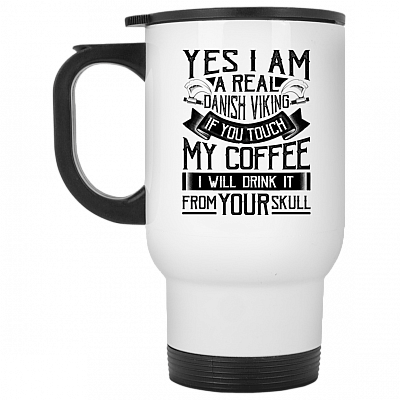 14 oz. White Travel Mug