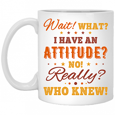 Wait What I Have An Attitude No Really Who Knew Funny Ceramic Coffee Mug - Beer Stein - Water Bottle