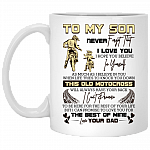 To My Son Never Forget That I Love You Motocross Ceramic Coffee Mug - Beer Stein - Water Bottle