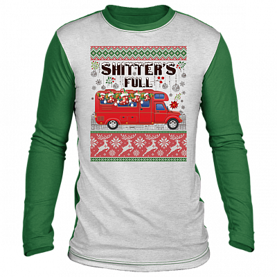 Shitter's Full Chrismast Camping Vacation Van Funny Ugly Christmas Sweater Long Sleeve