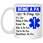 Being A Physician Assistants Is Easy It's Like Riding A Bike Funny Coffee Mug - Beer Stein - Water Bottle
