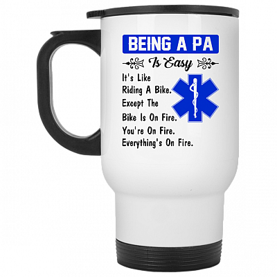 14 oz. White Travel Mug