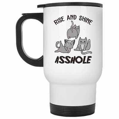 14 oz. White Travel Mug