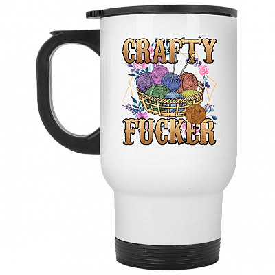 14 oz. White Travel Mug