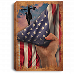 Lineman American Flag Electrician Wrapped Framed Canvas Prints - Unframed Poster - Home Decor Wall Art