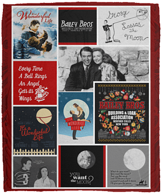 Bailey Bros It's A Wonderful Time Christmas Fleece Blanket - Sherpa Blanket - Woven Blanket