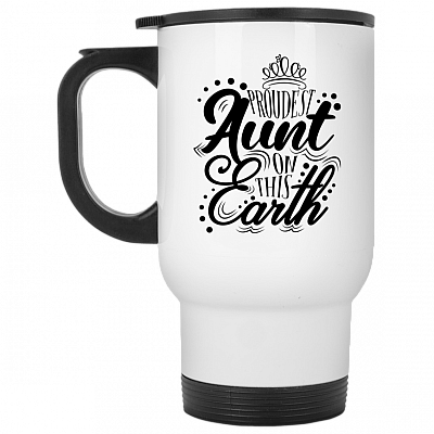 14 oz. White Travel Mug