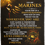 You Are Marines You're Part of a Brother-Hood Fleece Blanket - Premium Sherpa Blanket - Woven Blanket