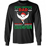 Merry Christmas Dad From Your Swimming Champion Ugly Christmas Sperm Gift Hoodie - Sweatshirt