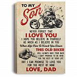 Old Biker Dad To My Son Never Forget That I Love You Framed Canvas Prints - Unframed Poster - Home Decor