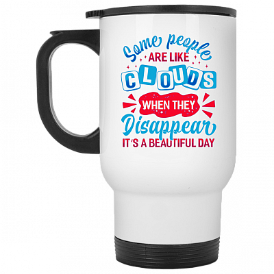 14 oz. White Travel Mug