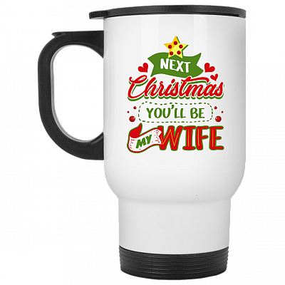 14 oz. White Travel Mug