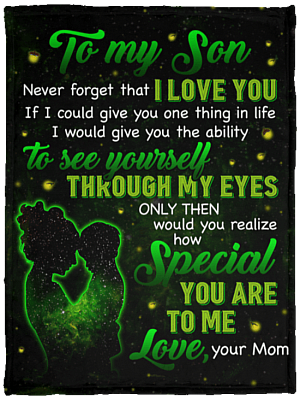 Firefly To My Son Never Forget That I Love You Love Your Mom Fleece Blanket - Sherpa Blanket - Woven Blanket