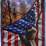 Lineman American Flag Fleece Blanket - Premium Sherpa Blanket