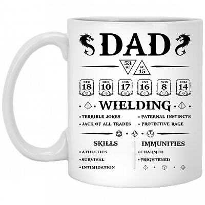 D And D Dad Ceramic Coffee Mug - Beer Stein - Water Bottle - Color Changing Mug