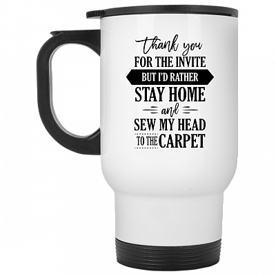 14 oz. White Travel Mug