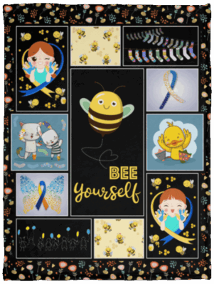 Bee Yourself Down Syndrome Awareness Fleece Blanket - Premium Sherpa Blanket