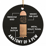 Anatomy of A Pew Gun Hunting Lover Porcelain Ceramic Circle Ornament