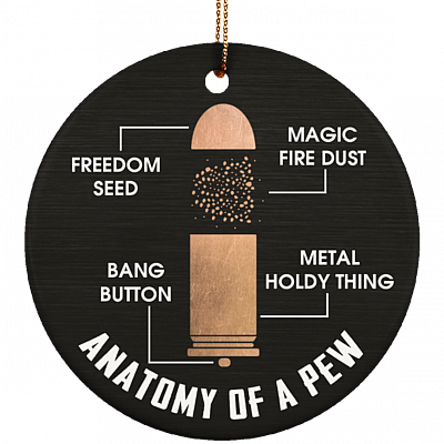 Anatomy of A Pew Gun Hunting Lover Porcelain Ceramic Circle Ornament