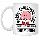 Merry Christmas Dad From Your Swimming Champion Coffee Mug-Travel Mug-Water Bottle