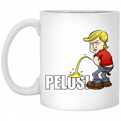 Trump Peeing On Pelosi Funny Ceramic Coffee Mug - Beer Stein - Water Bottle - Color Changing Mug