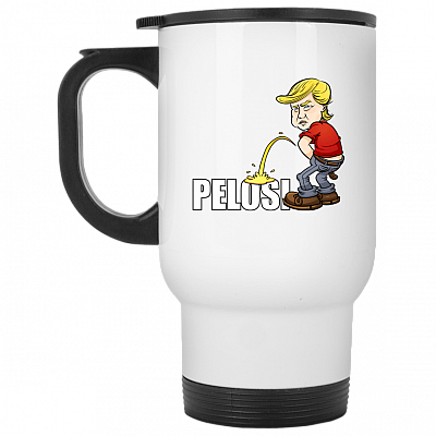 14 oz. White Travel Mug