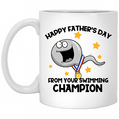 Happy Father's Day From Your Swimming Champion Ceramic Coffee Mug - Beer Stein - Dad to Be Gifts
