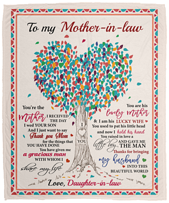 To My Mother in Law Fleece Blanket - Premium Sherpa Blanket - Woven Blanket