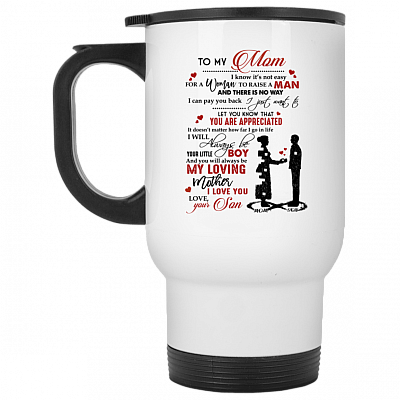 14 oz. White Travel Mug